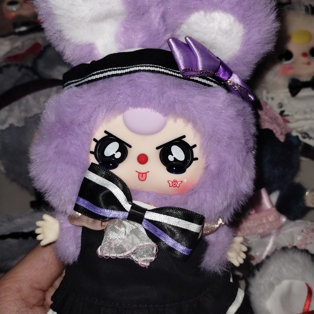 Gothic Lolita Bunny Stuffed Animal - Cream and Brown - Picture 10 of 11